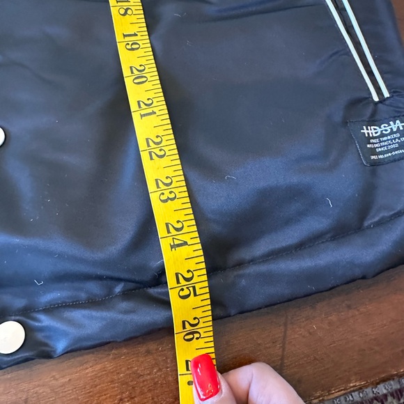 Hudson Jeans co NWT SZ SM Logo Varsity jacket in black /white color way - Picture 15 of 16